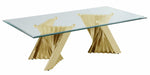 Dani Clear Glass/Gold Metal Coffee Table