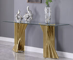 Dani Clear Glass/Gold Metal Console Table