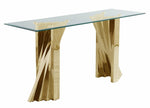 Dani Clear Glass/Gold Metal Console Table