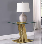 Dani Clear Glass/Gold Metal End Table