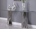 Dani Clear Glass/Silver Metal Console Table