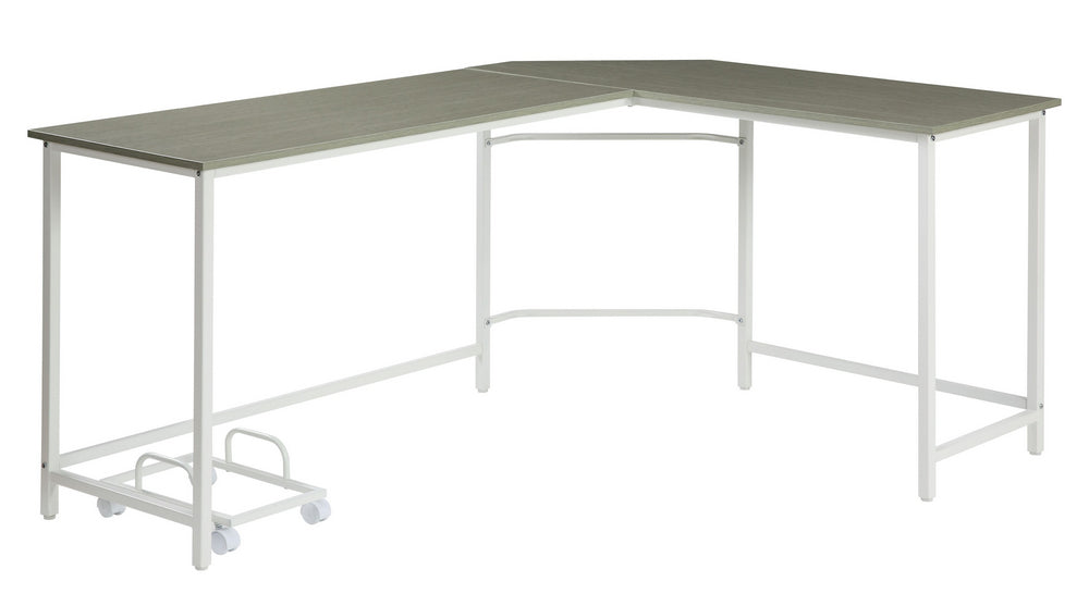 Dazenus Gray Wood/White Metal Computer Desk