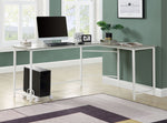 Dazenus Gray Wood/White Metal Computer Desk