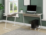 Dazenus Gray Wood/White Metal Corner Computer Desk