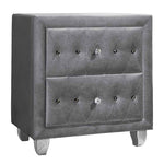 Deanna 5-Pc Grey Velvet Cal King Bedroom Set (Oversized)