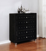 Deanna Black Velvet 5-Drawer Chest