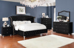 Deanna Black Velvet 5-Drawer Chest