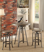 Dei 2 Brushed Nutmeg/Slate Grey Adjustable Bar Stools