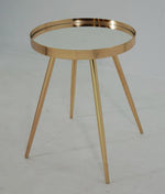 Delaney Gold Finish Metal Round End Table