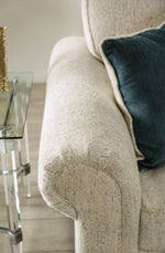 Delgada Beige Chenille Loveseat w/ Rolled Arms