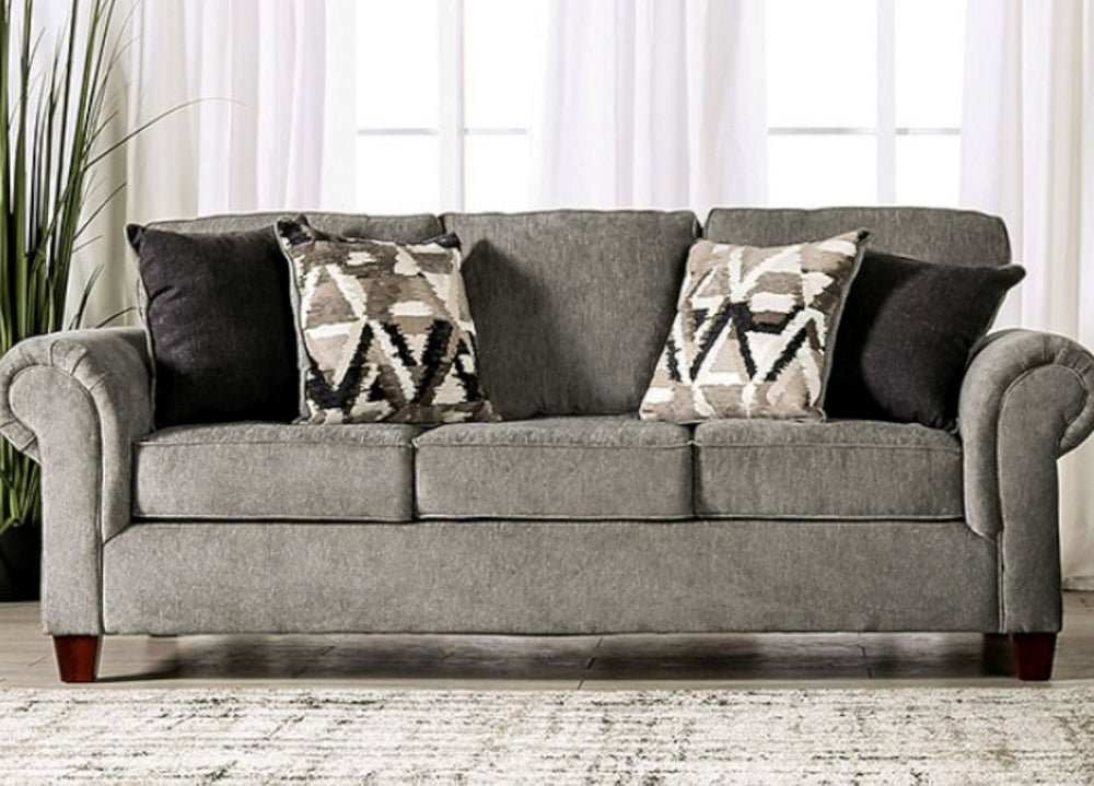 Delgada Graphite Chenille Sofa (Oversized)