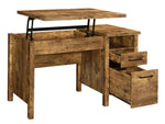 Delwin Antique Nutmeg Wood Lift-Top Office Desk