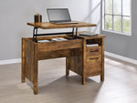 Delwin Antique Nutmeg Wood Lift-Top Office Desk