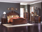 Deryn Park 5-Pc Cherry Wood Cal King Sleigh Bedroom Set