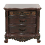 Deryn Park Cherry Wood 3-Drawer Nightstand