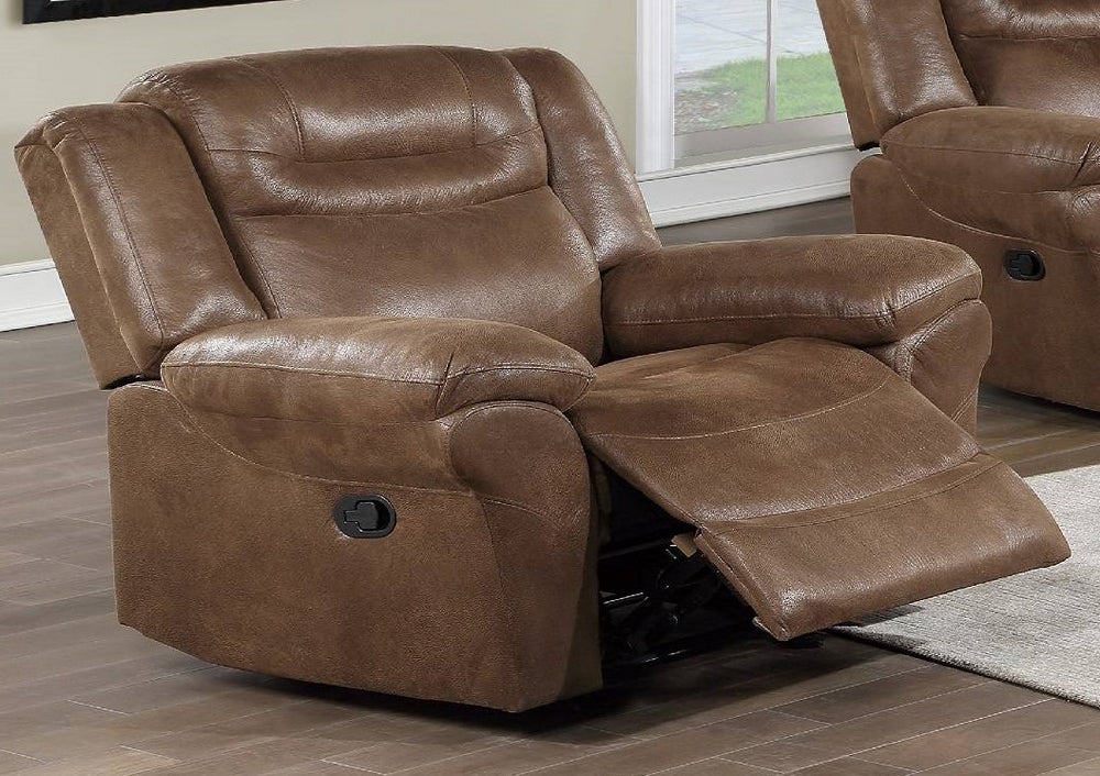 Dina Dark Brown Breathable Leatherette Manual Recliner