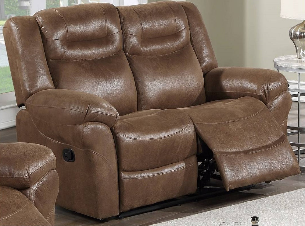 Dina Dark Brown Leatherette Power Recliner Loveseat