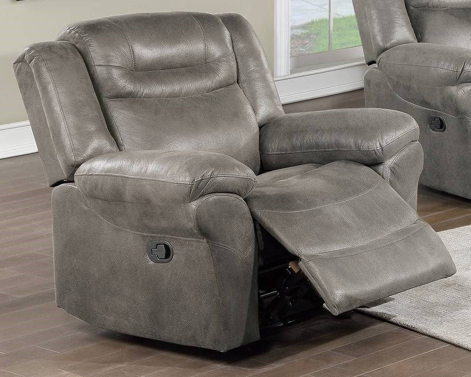 Dina Slate Gray Breathable Leatherette Manual Recliner