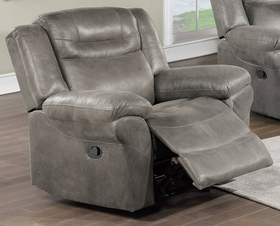 Dina Slate Gray Breathable Leatherette Power Recliner