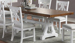 Dione Brown/White Wood Rectangular Extendable Dining Table