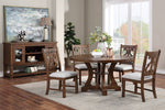 Dione Brown Wood Round Dining Table