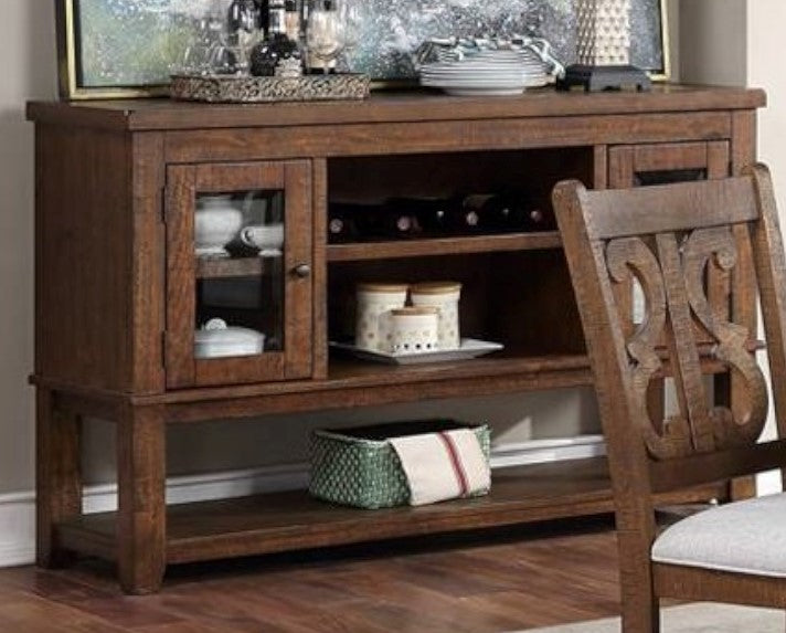 Dione Brown Wood Server with 3 Open Shelves