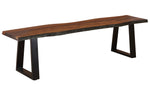 Ditman Grey Sheesham Wood/Matte Black Metal Dining Bench