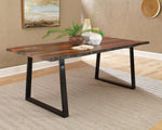 Ditman Grey Sheesham Wood/Matte Black Metal Dining Table