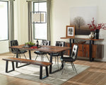 Ditman Grey Sheesham Wood/Matte Black Metal Dining Table