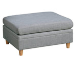 Divya Light Grey Fabric Modular Sectional with Ottoman