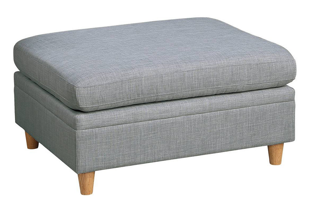 Divya Light Grey Fabric Ottoman