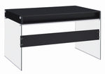 Dobrev Contemporary Black High Gloss Wood Office Desk