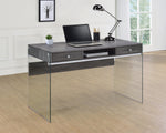 Dobrev Contemporary Weathered Grey Wood Office Desk