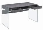 Dobrev Contemporary Weathered Grey Wood Office Desk