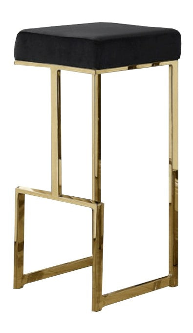 Dollie 2 Black Velvet/Gold Metal Bar Stools