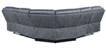 Dollum 3-Pc Two-Tone Gray Velvet Manual Recliner Sectional