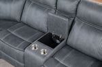 Dollum 3-Pc Two-Tone Gray Velvet Manual Recliner Sectional