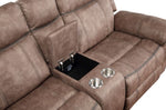 Dollum 3Pc Two-Tone Chocolate Velvet Manual Recliner Sectional