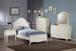 Dominique 5-Pc White Wood Full Panel Bedroom Set