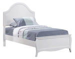 Dominique White Wood Full Panel Bed