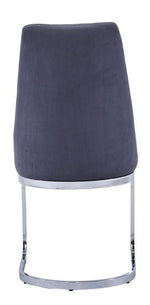 Dora 2 Gray Velvet/Metal Side Chairs