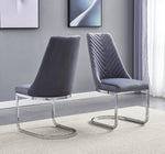 Dora 2 Gray Velvet/Metal Side Chairs