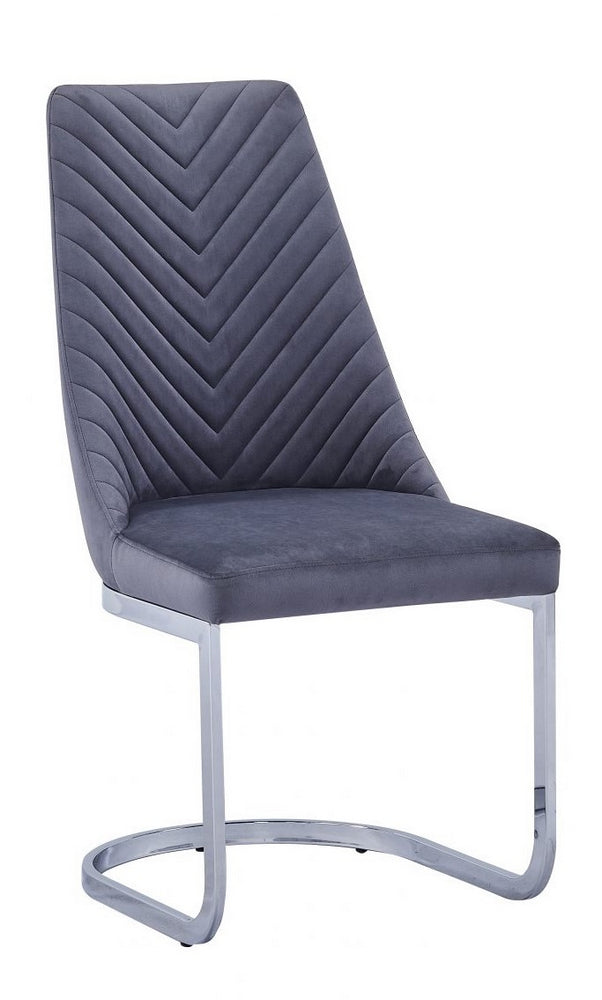 Dora 2 Gray Velvet/Metal Side Chairs