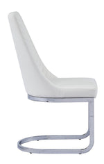 Dora 2 White Faux Leather Side Chairs