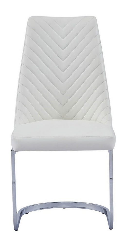 Dora 2 White Faux Leather Side Chairs