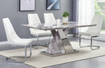 Dora 5-Pc White/Chrome Dining Table Set