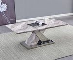 Dora White Faux Marble/Metal Coffee Table