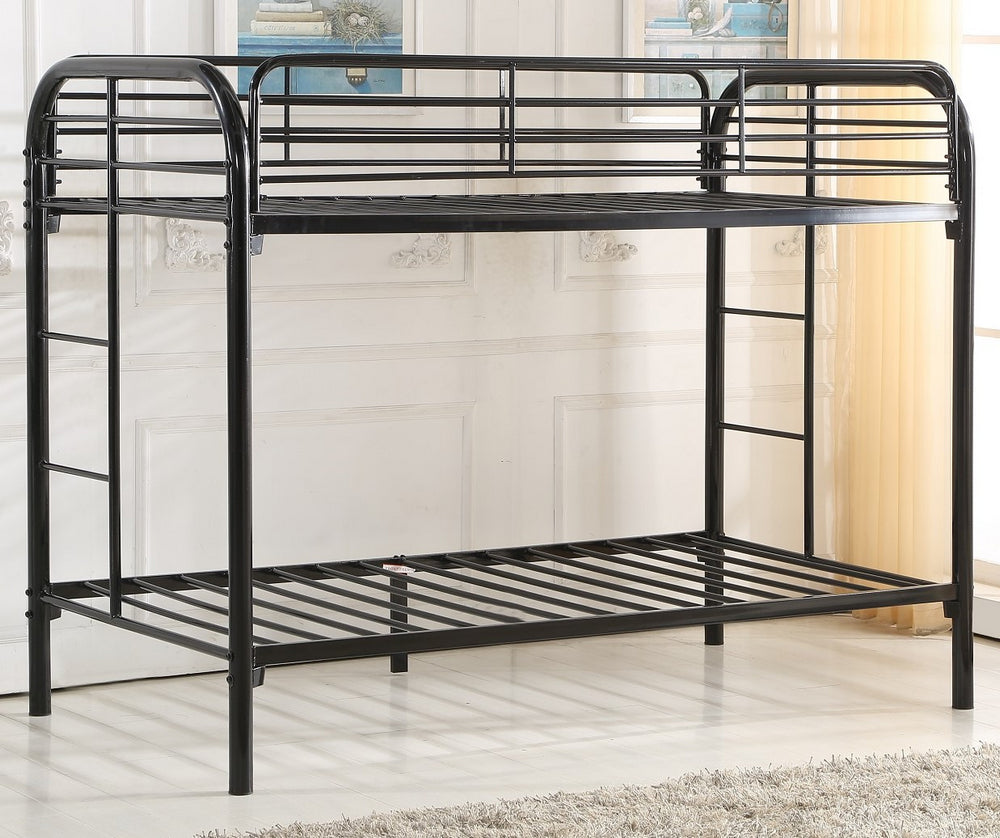 Dream Maker Black Metal Twin Bunk Bed