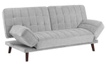 Driggs Silver Gray Chenille Fabric Tufted Sofa Bed