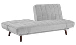 Driggs Silver Gray Chenille Fabric Tufted Sofa Bed